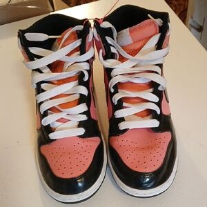 Stylish High-Top Sneakers - Pink and Black
